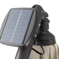 tectake Parasol Sunna LED-zonneenergie met zwengel 2,5 x 2,5 m, Beige
