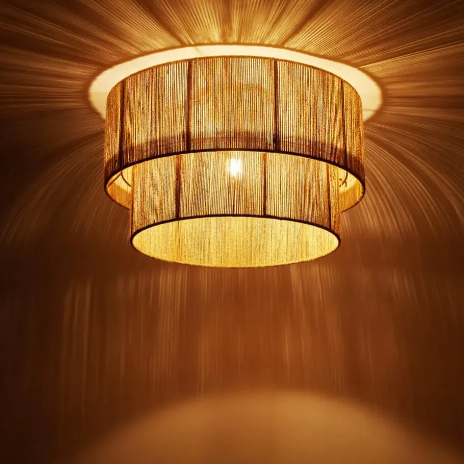 Tectake Plafondlamp Boho - Jute Hanglamp 40W voor Woonkamer/Slaapkamer