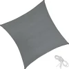 tectake Polyethyleen zonneluifel vierkant grijs, Grijs