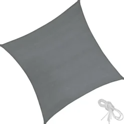 tectake Polyethyleen zonneluifel vierkant grijs, Grijs