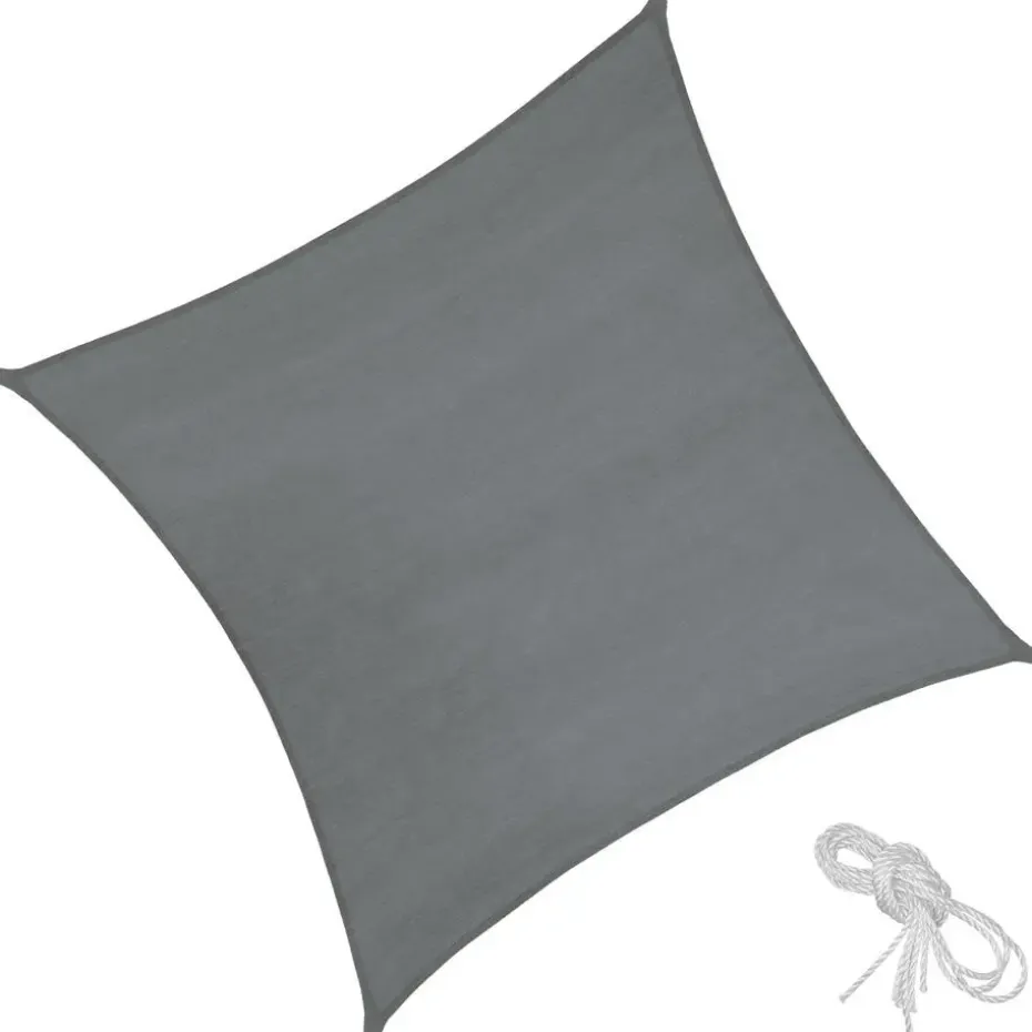 tectake Polyethyleen zonneluifel vierkant grijs, Grijs
