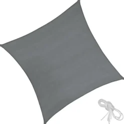 tectake Polyethyleen zonneluifel vierkant grijs, Grijs