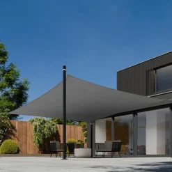 tectake Polyethyleen zonneluifel vierkant grijs, Grijs