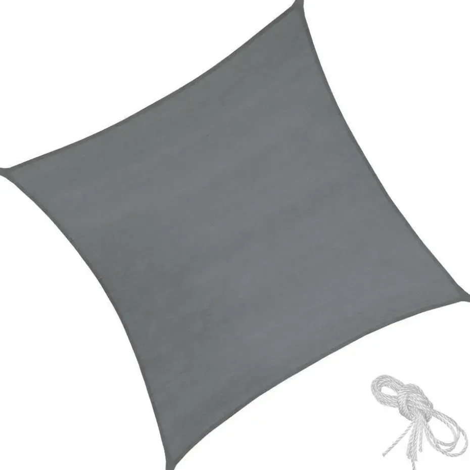 tectake Polyethyleen zonneluifel vierkant grijs, Grijs