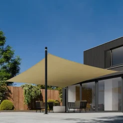 tectake Polyethyleen zonnezeil vierkant beige, Beige