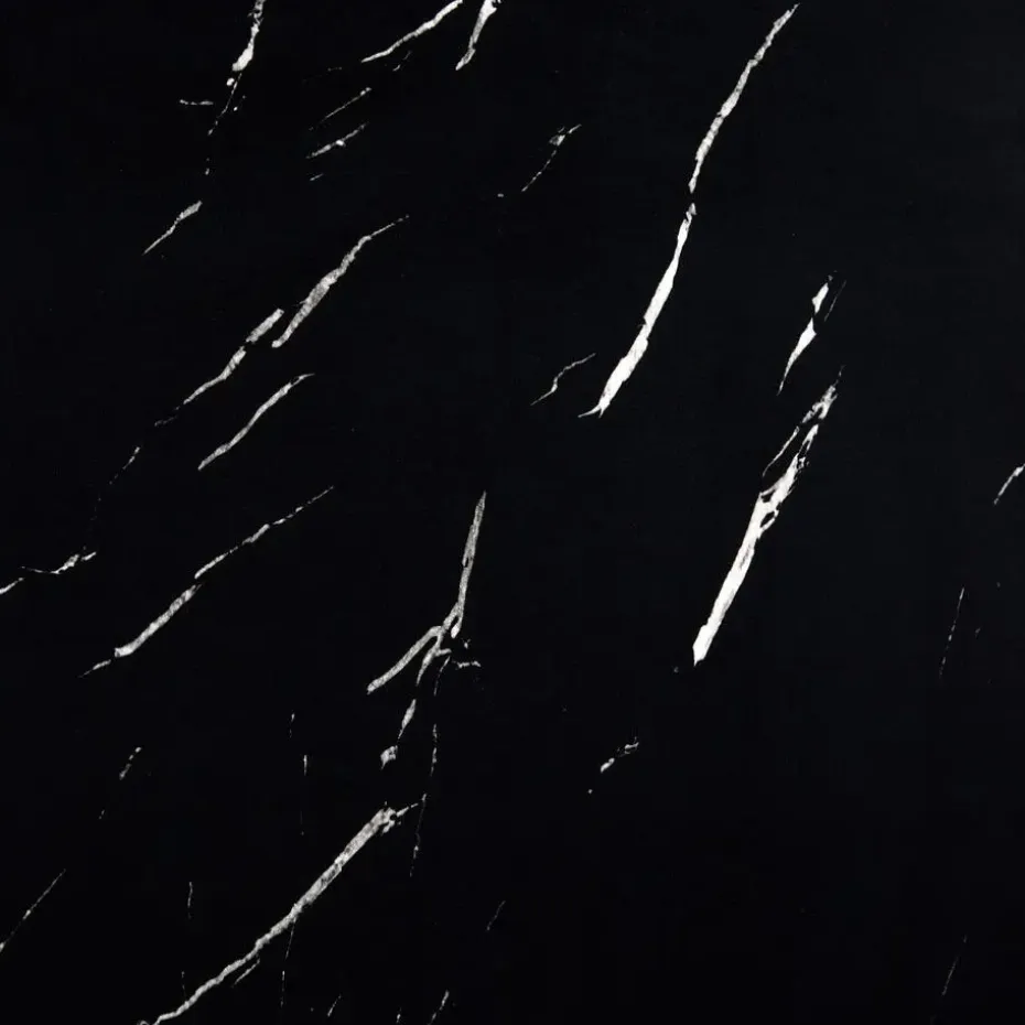 tectake Salontafel Lasley met voet, draagkracht 45 kg, Marmerlook Zwart