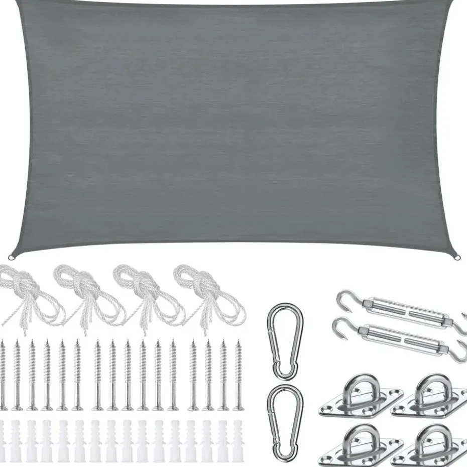 tectake Schaduwdoek Sunny, weerbestendig HDPE-materiaal met UV-bescherming