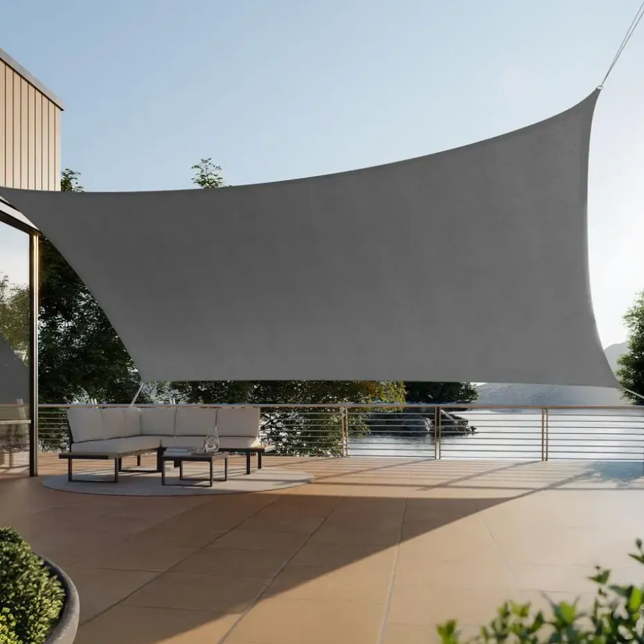 tectake Schaduwdoek Sunny, weerbestendig HDPE-materiaal met UV-bescherming