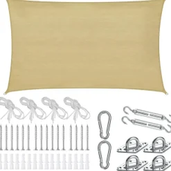tectake Schaduwdoek Sunny, weerbestendig HDPE-materiaal met UV-bescherming