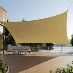 tectake Schaduwdoek Sunny, weerbestendig HDPE-materiaal met UV-bescherming