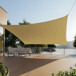 tectake Schaduwdoek Sunny, weerbestendig HDPE-materiaal met UV-bescherming