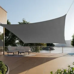 tectake Schaduwdoek Sunny, weerbestendig HDPE-materiaal met UV-bescherming