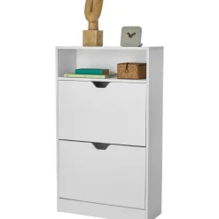 tectake Schoenenkast Calea met 2 kantelvakken voor 12 paar schoenen, Wit