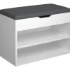 tectake Schoenenkast Jasmina met zitkussen 60x30x43,5cm, Wit