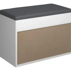 tectake Schoenenkast Jasmina met zitkussen 60x30x43,5cm, Wit
