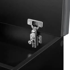 tectake Schoenenkast Natalya met zitkussen 104x30x49cm, Zwart