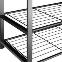 tectake Schoenenrek Southampton 91x36x55cm, Industrieel Hout Donker, Rustiek