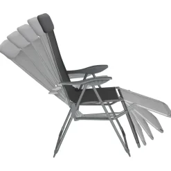 tectake Set van 2 aluminium tuinstoelen inklapbaar met hoofdsteun en voetensteun