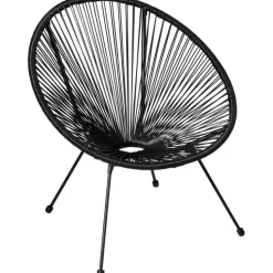 tectake Set van 2 stoelen Santana met tafel, Zwart