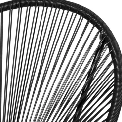 tectake Set van 2 stoelen Santana met tafel, Zwart