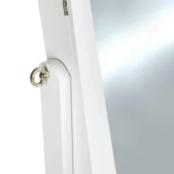 tectake Sieradenkast met spiegel, rechtopstaand, Wit
