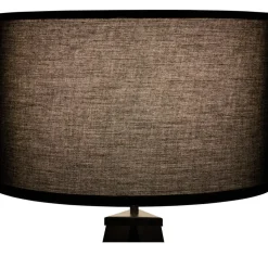 tectake Staande lamp Lunaris, textielkap, driepootsframe, Zwart