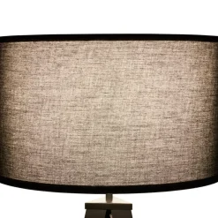 tectake Staande lamp Lunaris, textielkap, driepootsframe, Zwart