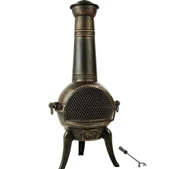 tectake Terrasoven van gietijzer, Grijs