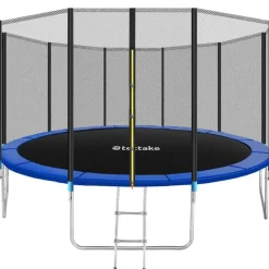 tectake Trampoline Garfunky met veiligheidsnet, Zwart/blauw