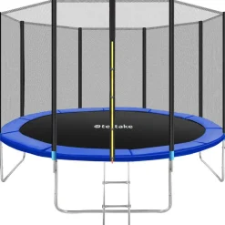 tectake Trampoline Garfunky met veiligheidsnet, Zwart/blauw