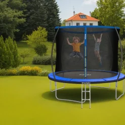 tectake Trampoline Jumpy met veiligheidsnet, Zwart/blauw