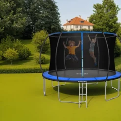 tectake Trampoline Jumpy met veiligheidsnet, Zwart/blauw