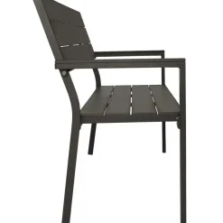 tectake Tuinbank Line 2-zitter met aluminium frame 128x59x88cm, Donkergrijs