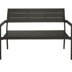 tectake Tuinbank Line 2-zitter met aluminium frame 128x59x88cm, Donkergrijs