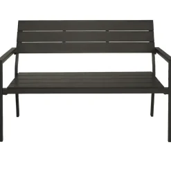 tectake Tuinbank Line 2-zitter met aluminium frame 128x59x88cm, Donkergrijs