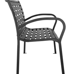 tectake Tuinbank Pino 3-zitter 126x62x81,5cm, Zwart