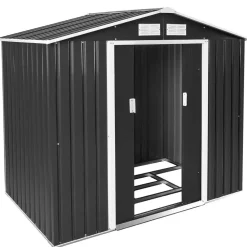 tectake Tuinhuis met zadeldak , Grijs/wit