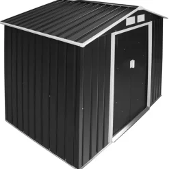 tectake Tuinhuis met zadeldak , Grijs/wit