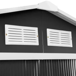 tectake Tuinhuis met zadeldak , Grijs/wit