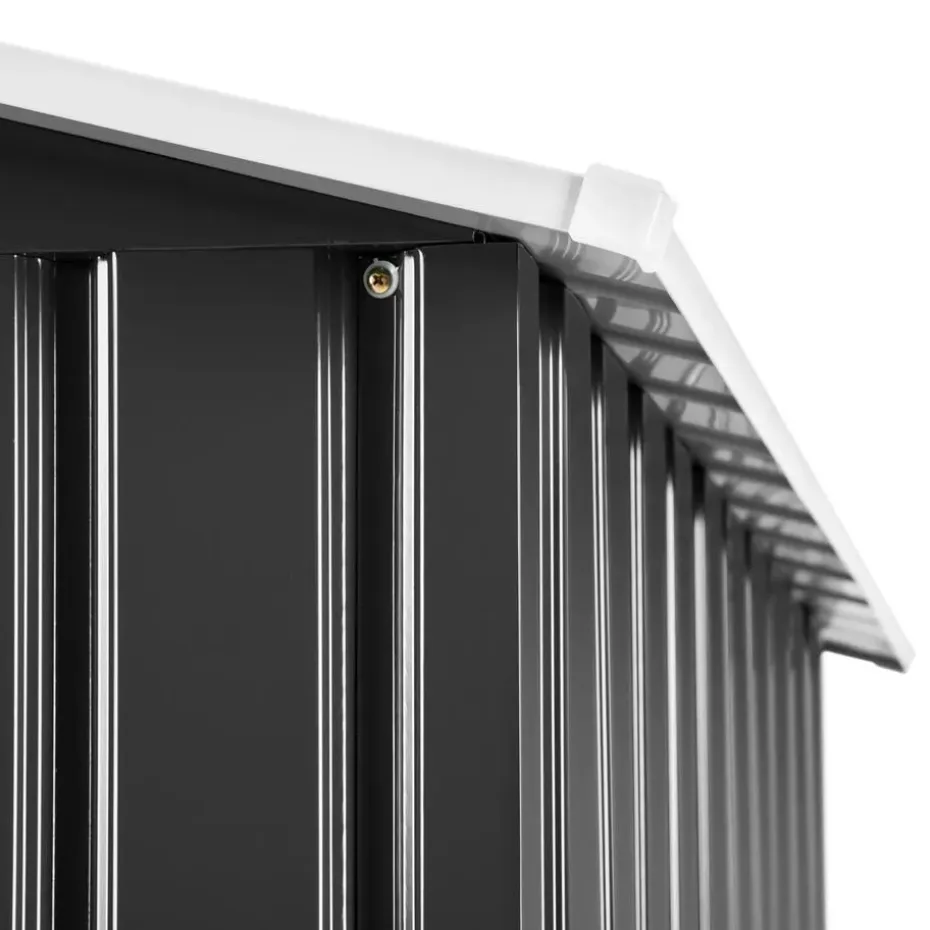 tectake Tuinhuis met zadeldak , Grijs/wit