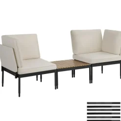 tectake Tuinloungeset Magaluf, 5in1 functie, aluminiumframe, Antraciet/grijs