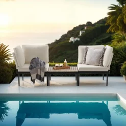 tectake Tuinloungeset Magaluf, 5in1 functie, aluminiumframe, Antraciet/grijs