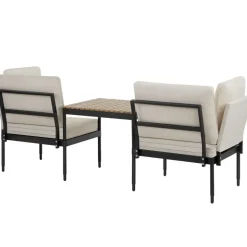 tectake Tuinloungeset Magaluf, 5in1 functie, aluminiumframe, Antraciet/grijs