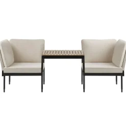 tectake Tuinloungeset Magaluf, 5in1 functie, aluminiumframe, Antraciet/grijs