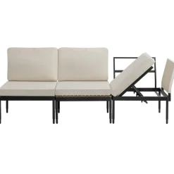 tectake Tuinloungeset Magaluf, 5in1 functie, aluminiumframe, Antraciet/grijs