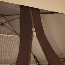 tectake Tuinpaviljoen Carabobo opvouwbaar 3,64x3,64x2,94m, Bruin