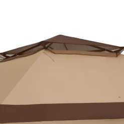 tectake Tuinpaviljoen Carabobo opvouwbaar 3,64x3,64x2,94m, Bruin