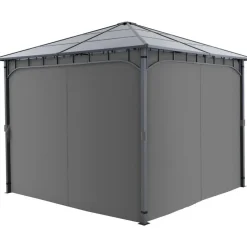 tectake Tuinpaviljoen Caracas, weerbestendig, polycarbonaat-dakplaten, Grijs