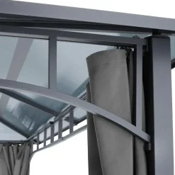 tectake Tuinpaviljoen Caracas, weerbestendig, polycarbonaat-dakplaten, Grijs