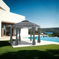 tectake Tuinpaviljoen Siana Ø 3.5m, Antraciet